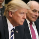 John Kelly (right) listens as President Donald Trump delivers remarks at the beginning of a meeting with government cybersecurity experts at the White House Jan. 31, 2017, in Washington, D.C. (Chip Somodevilla/Getty Images)